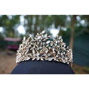 Crown Of Vines Woodland Gold Tiara Bridal Birthday Wedding Gift Diadem